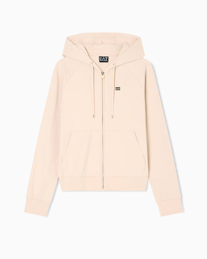 EA7 Stretch-cotton hooded Core Lady sweatshirt
