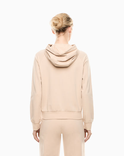 EA7 Stretch-cotton hooded Core Lady sweatshirt