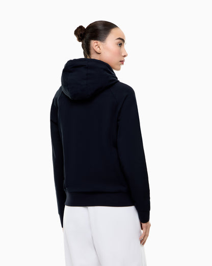 EA7 Stretch-cotton hooded Core Lady sweatshirt