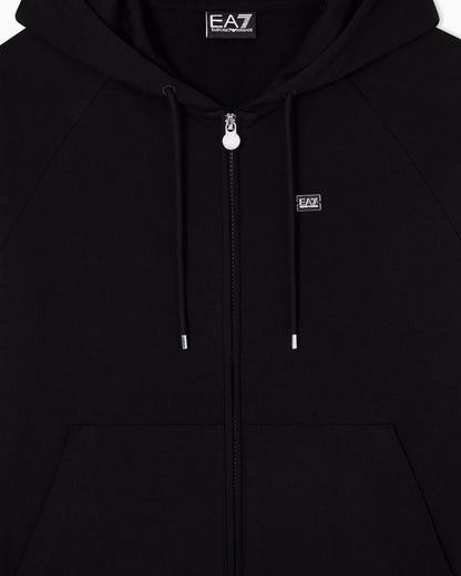 EA7 Stretch-cotton hooded Core Lady sweatshirt