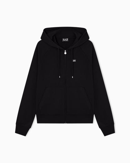EA7 Stretch-cotton hooded Core Lady sweatshirt