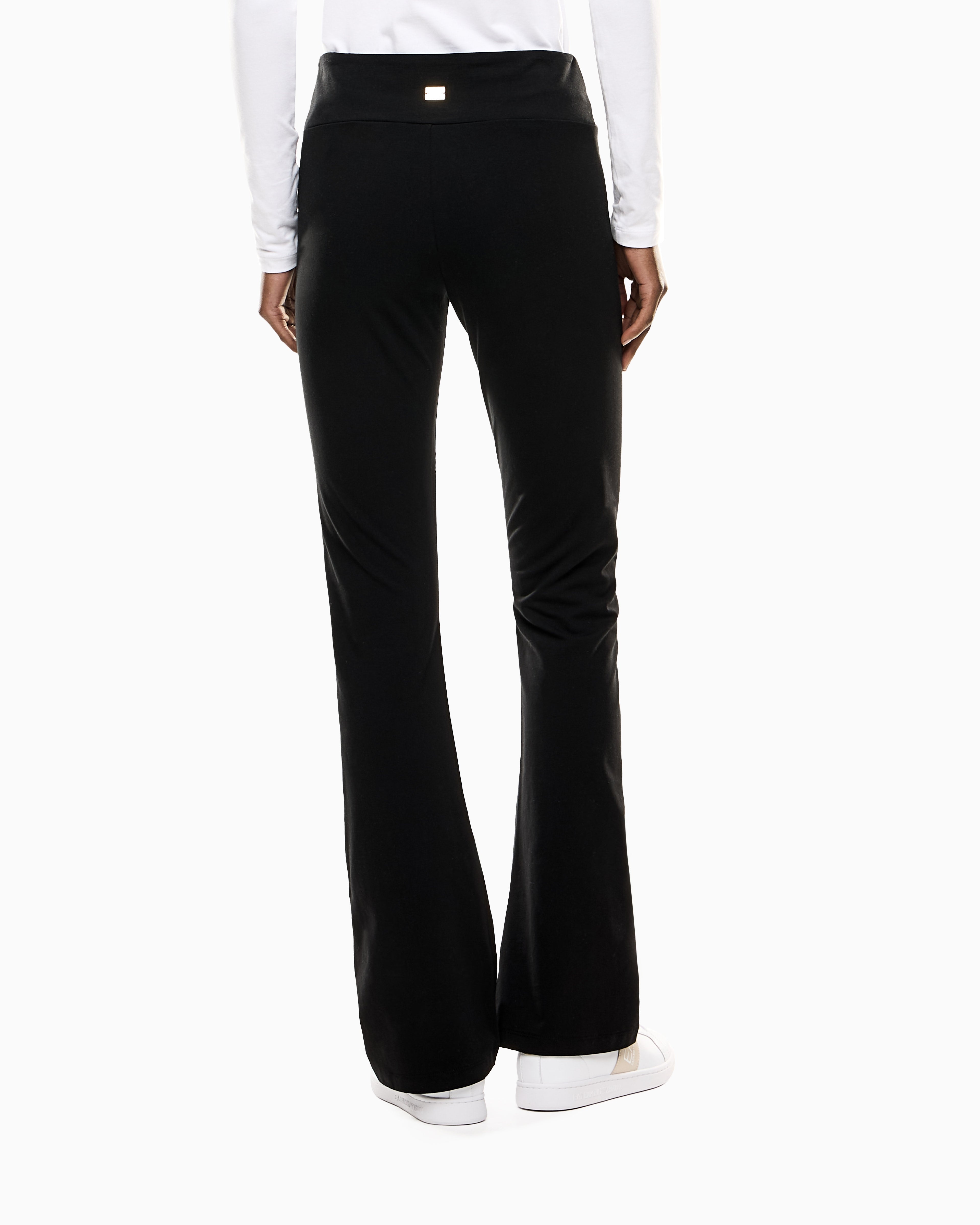 EA7 Core Lady stretch-cotton jersey bootcut leggings
