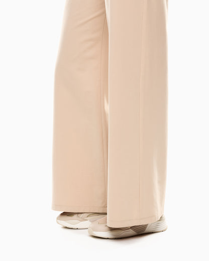 EA7 Core Lady stretch-cotton wide-leg trousers