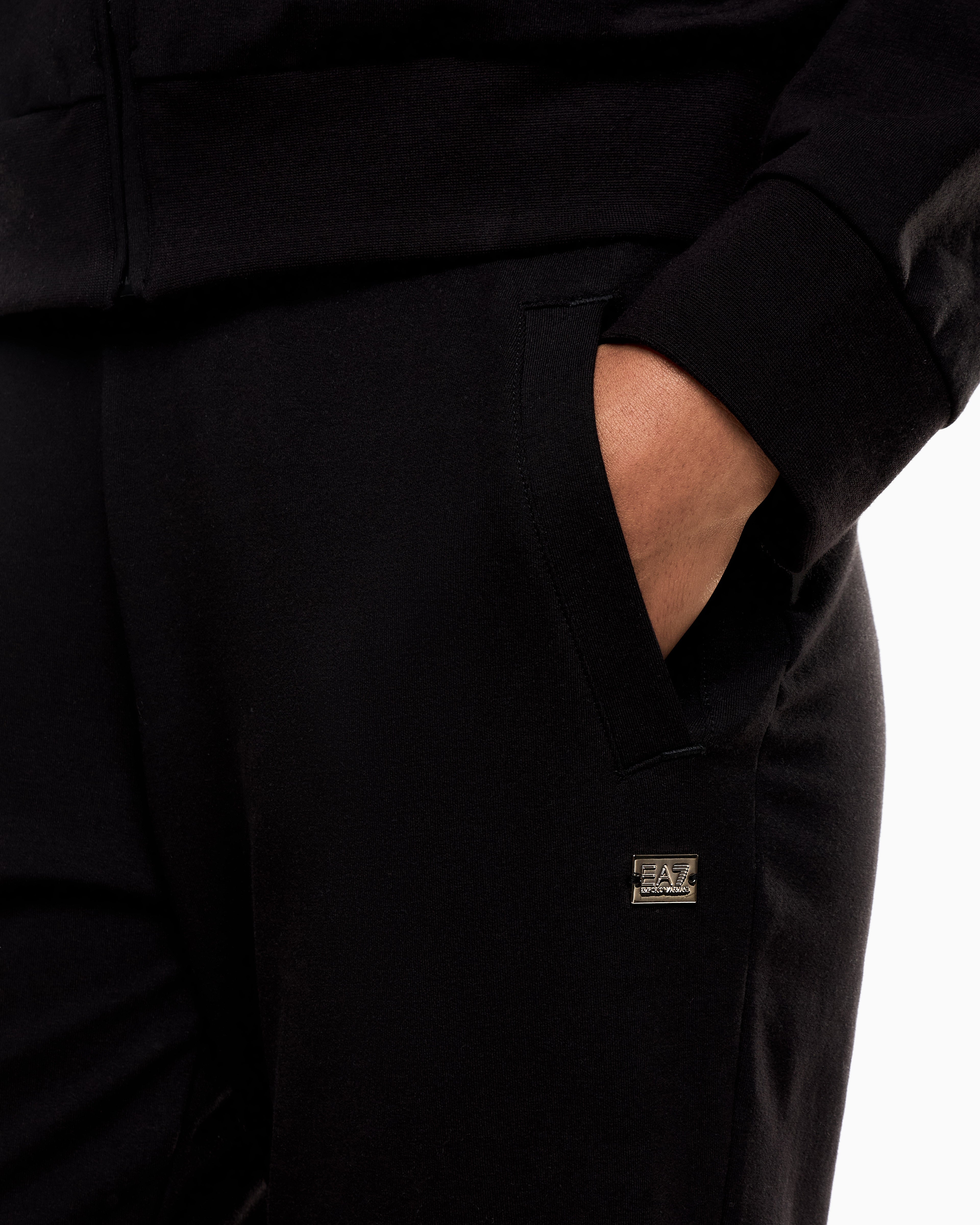 EA7 Cotton stretch suit with zip and metal logo Core Lady