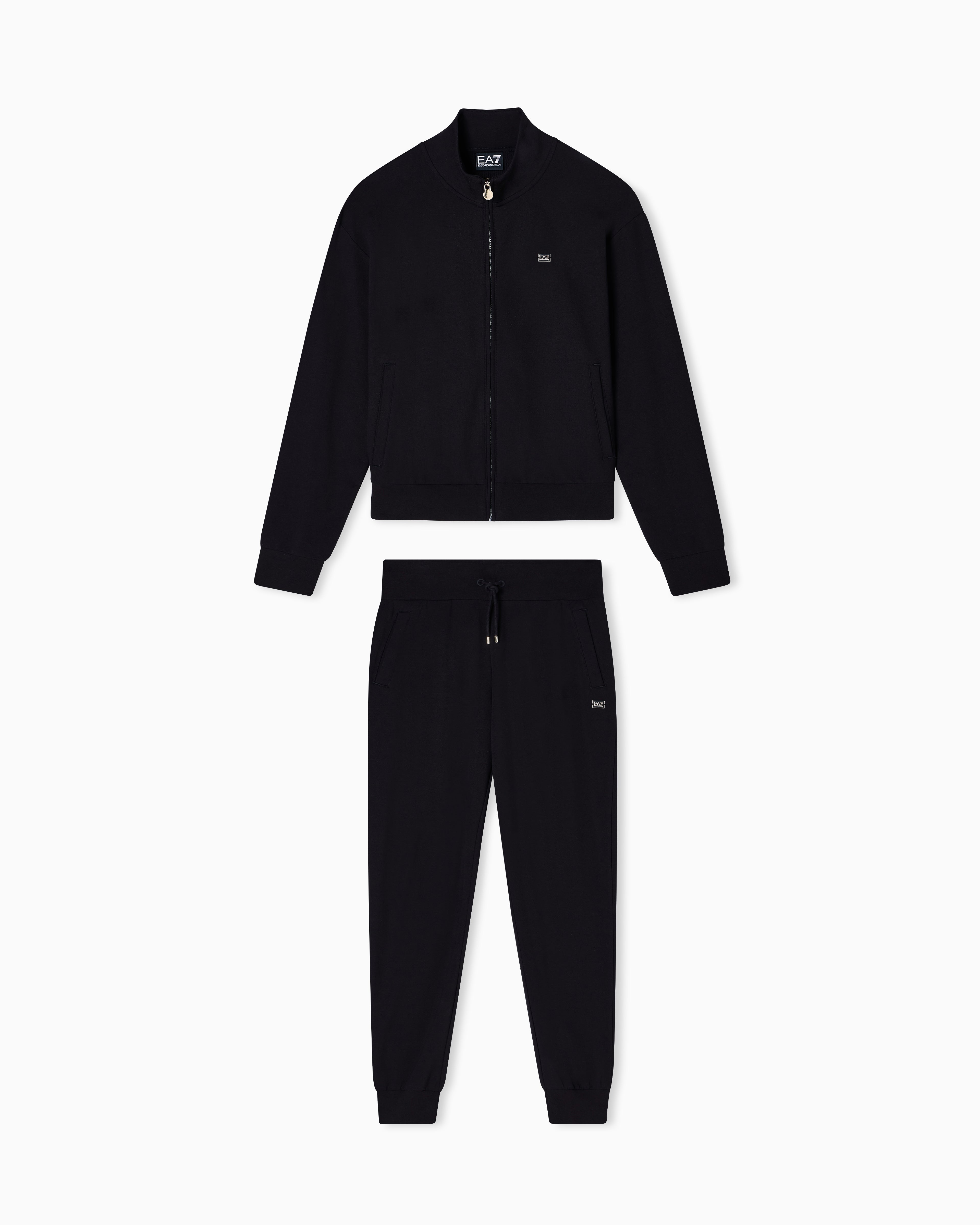 EA7 Cotton stretch suit with zip and metal logo Core Lady