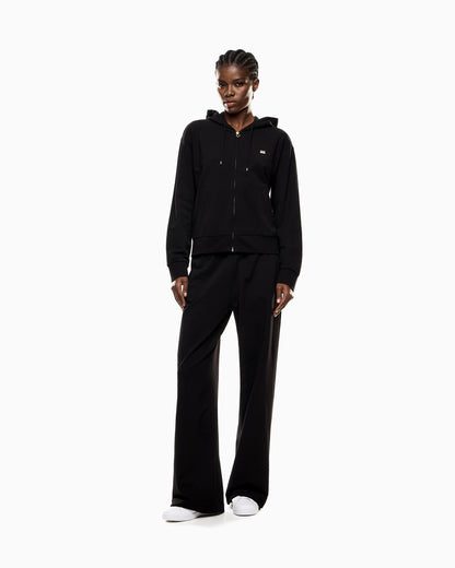 EA7 Cotton stretch suit with hood and wide pants Core Lady