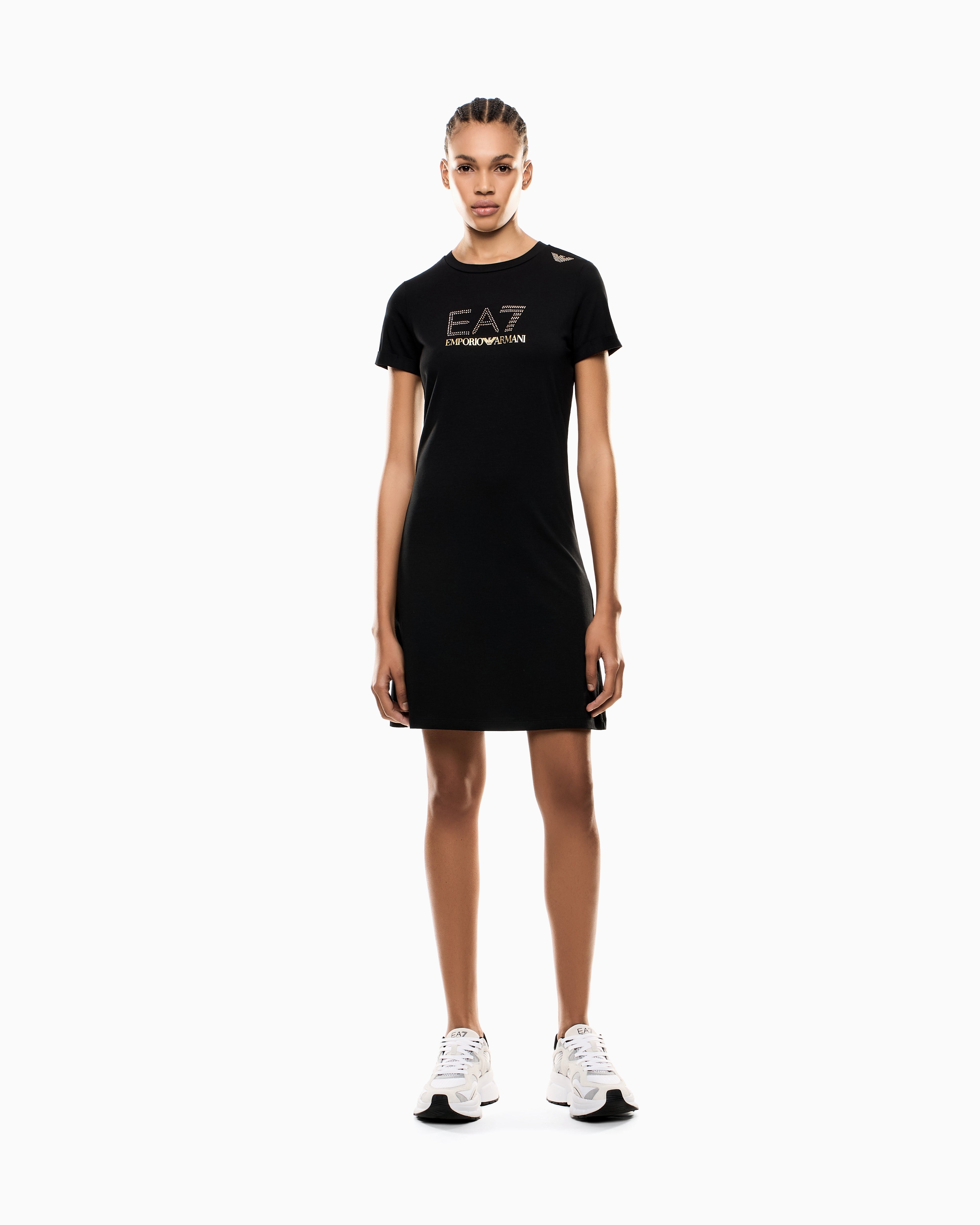 EA7 Evolution stretch-cotton and modal-blend jersey dress