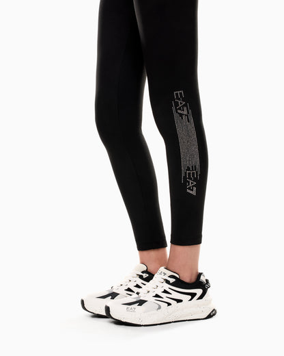 EA7 Logo Series stretch cotton blend leggings