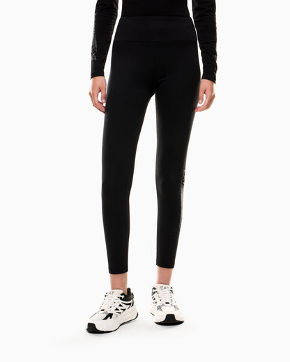 EA7 Logo Series stretch cotton blend leggings