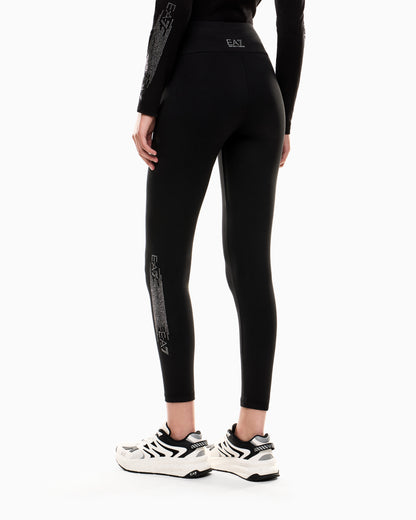 EA7 Logo Series stretch cotton blend leggings