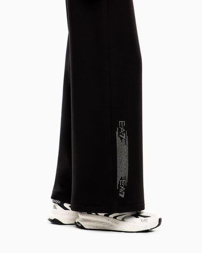 EA7 Logo Series cotton-blend wide-leg trousers