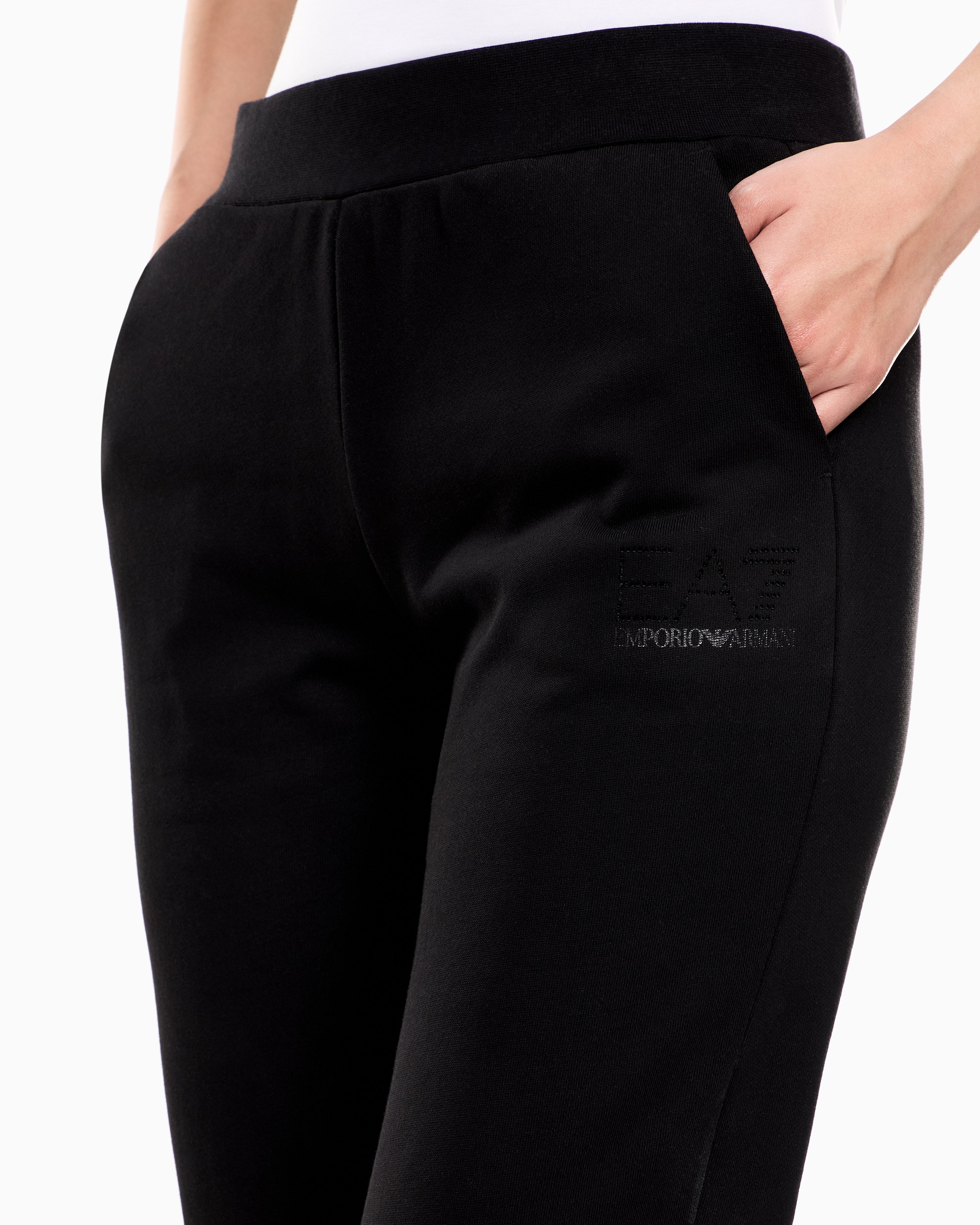 EA7 Work trousers Logo Series in stretch cotton with cuffs