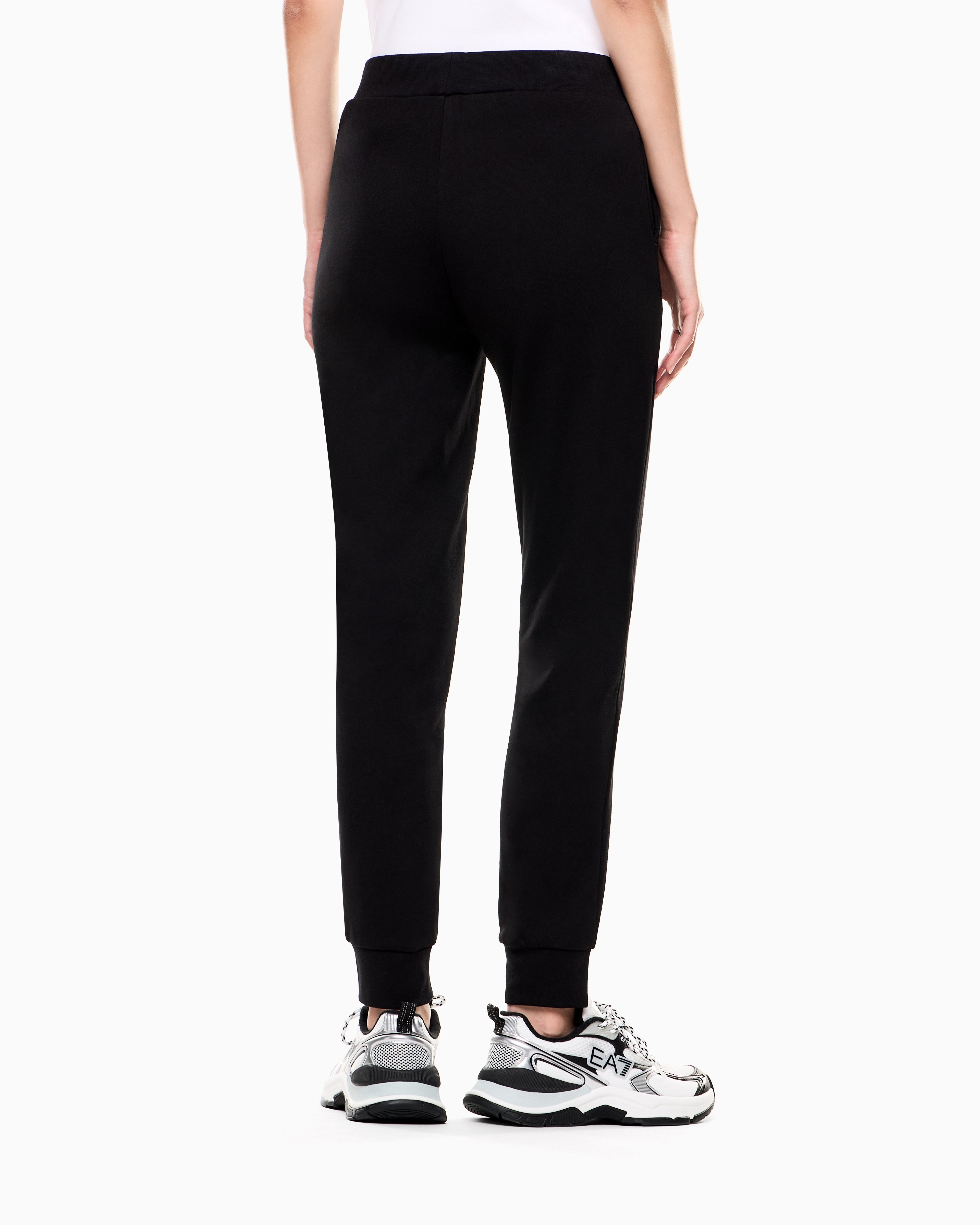 EA7 Work trousers Logo Series in stretch cotton with cuffs