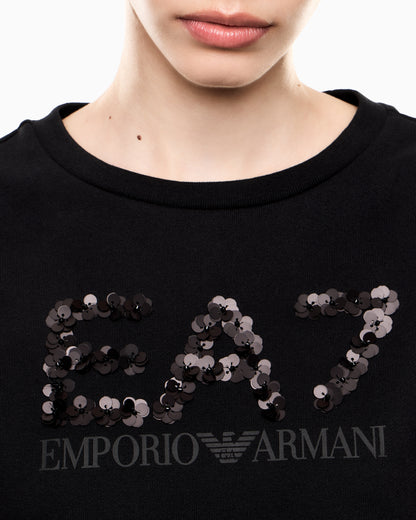 EA7 Cotton-blend crew-neck sweatshirt