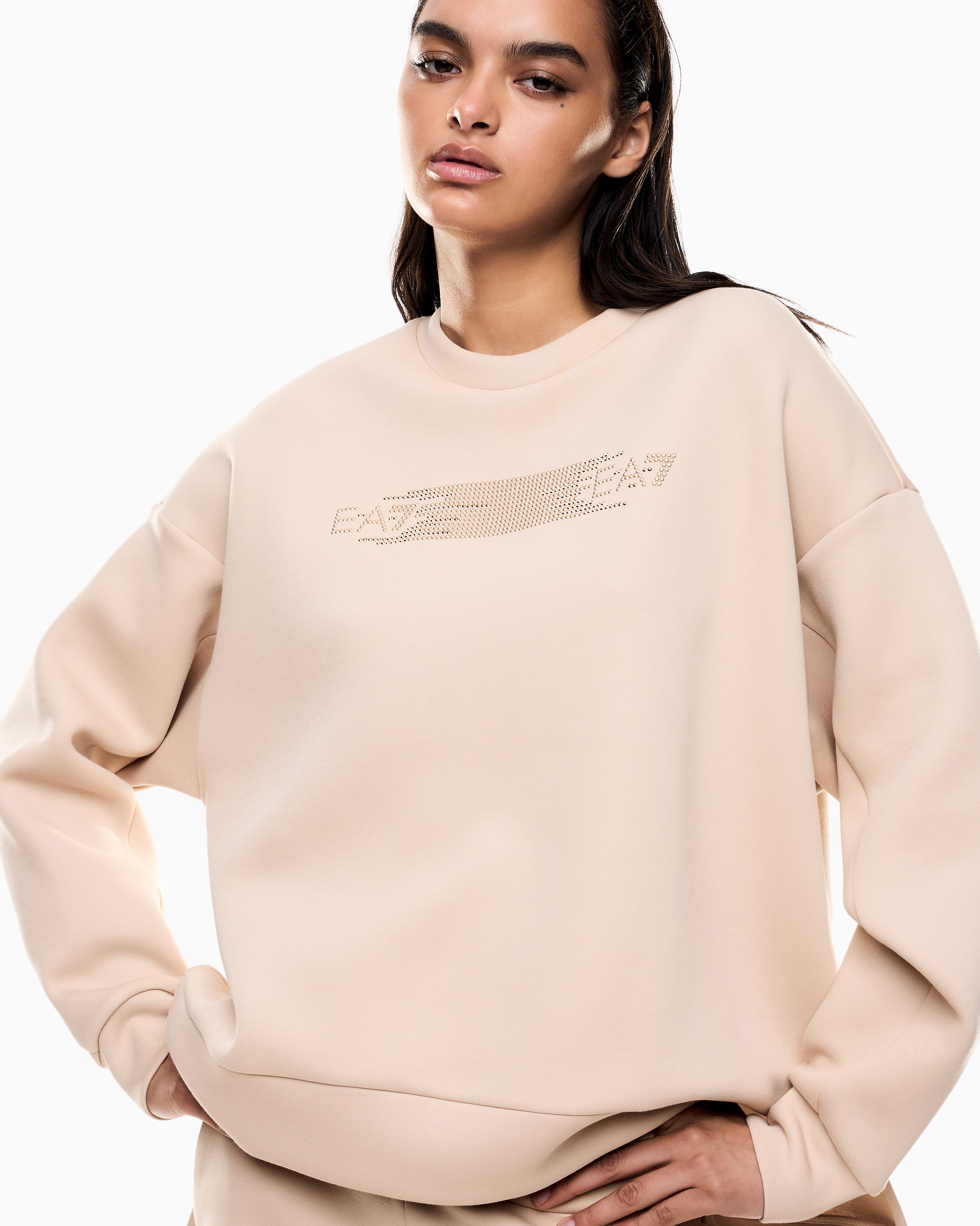 EA7 Logo Series cotton interlock tracksuit