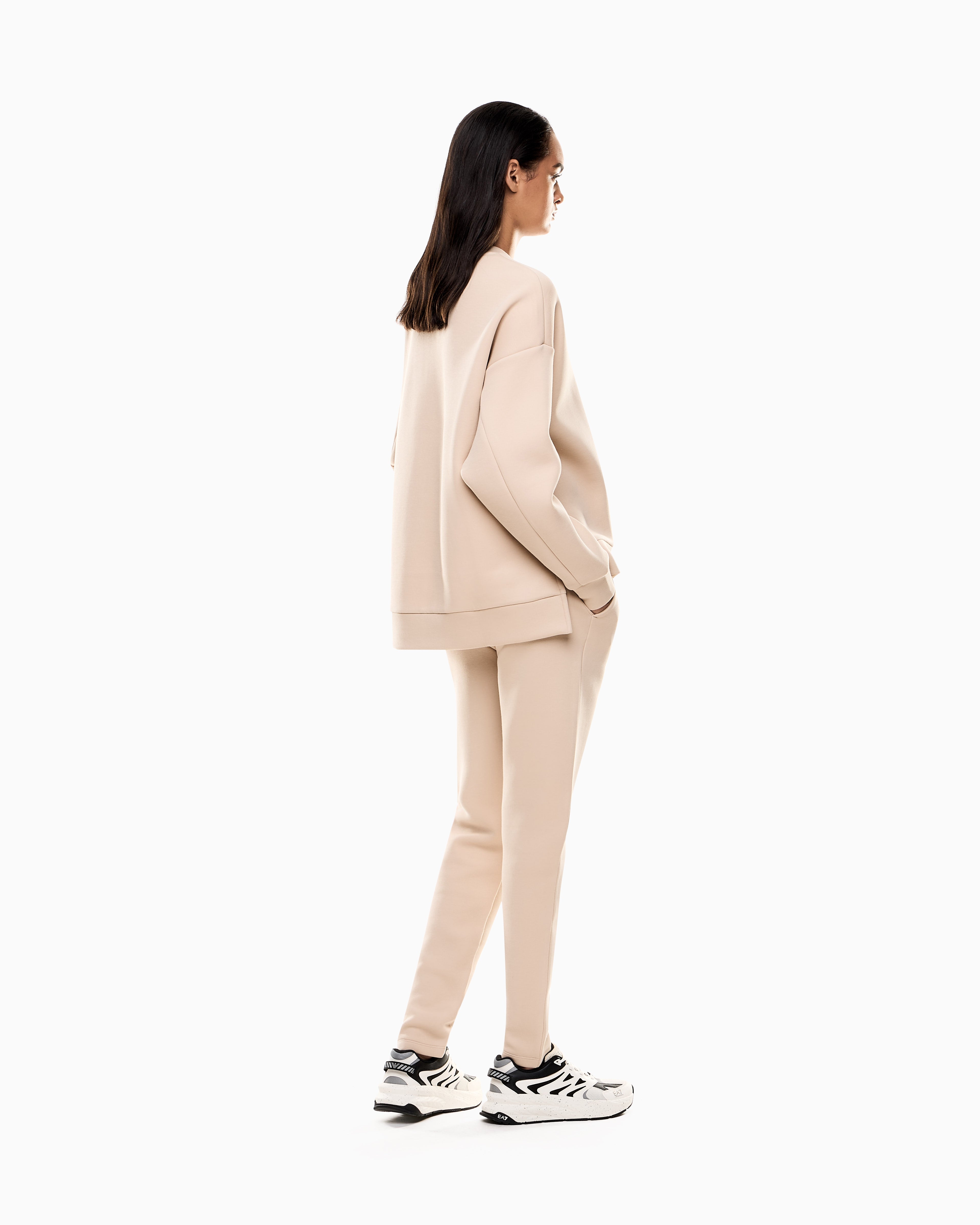 EA7 Logo Series cotton interlock tracksuit