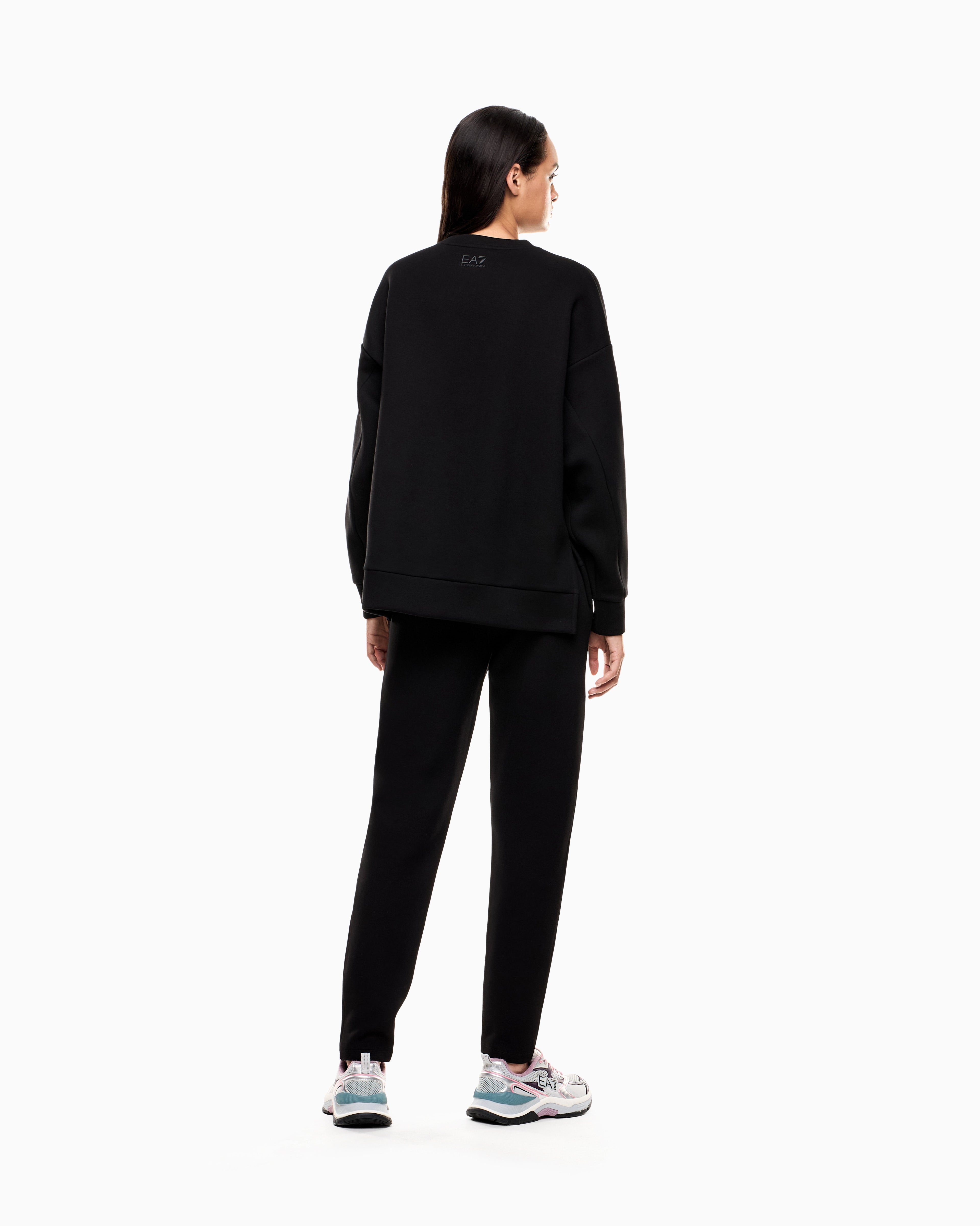 EA7 Logo Series cotton interlock tracksuit