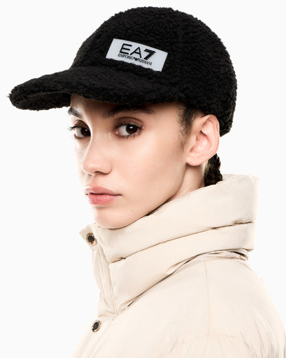 EA7 Contemporary Sport baseball cap in teddy-effect fabric