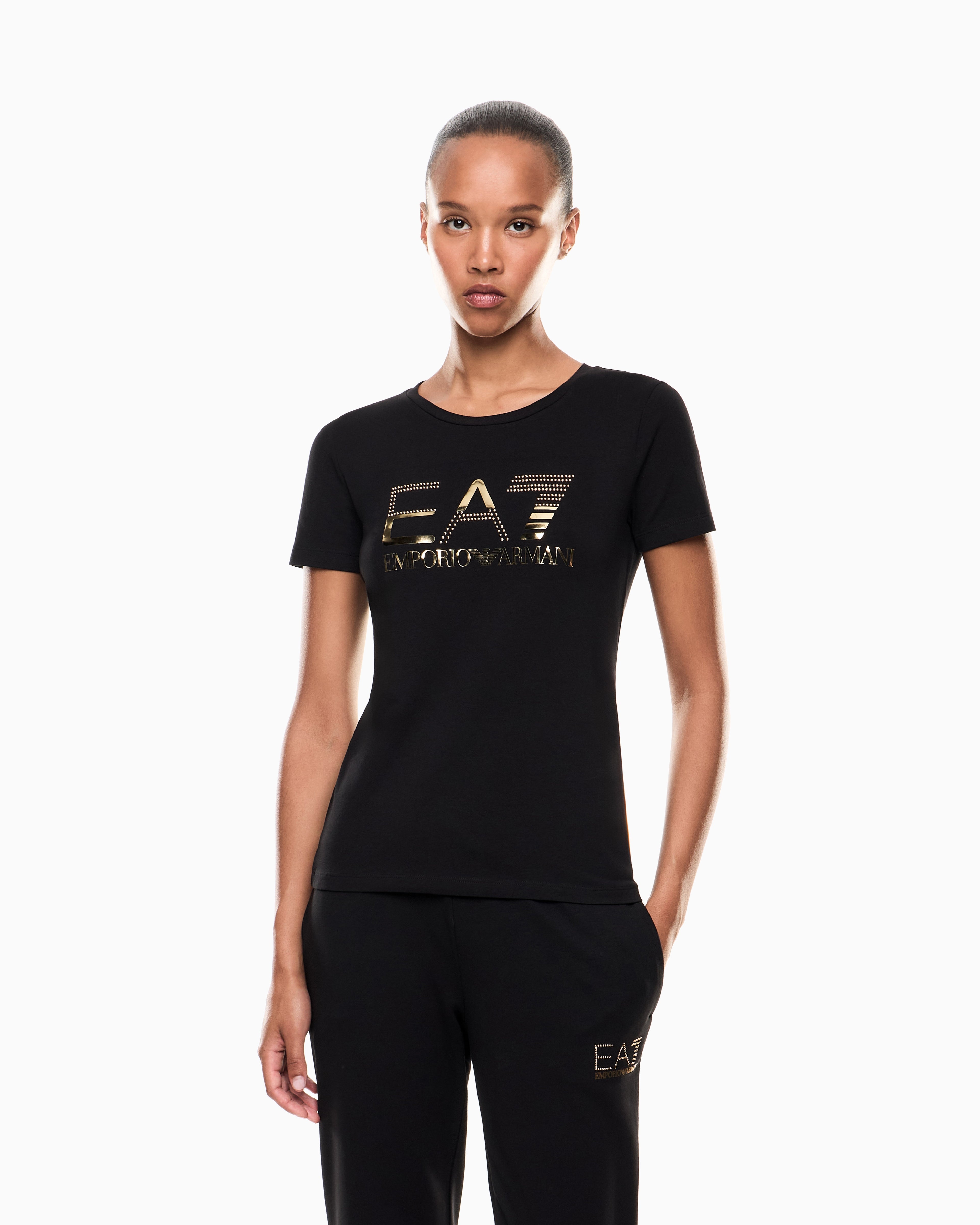 EA7 Logo Series stretch-jersey crew-neck T-shirt