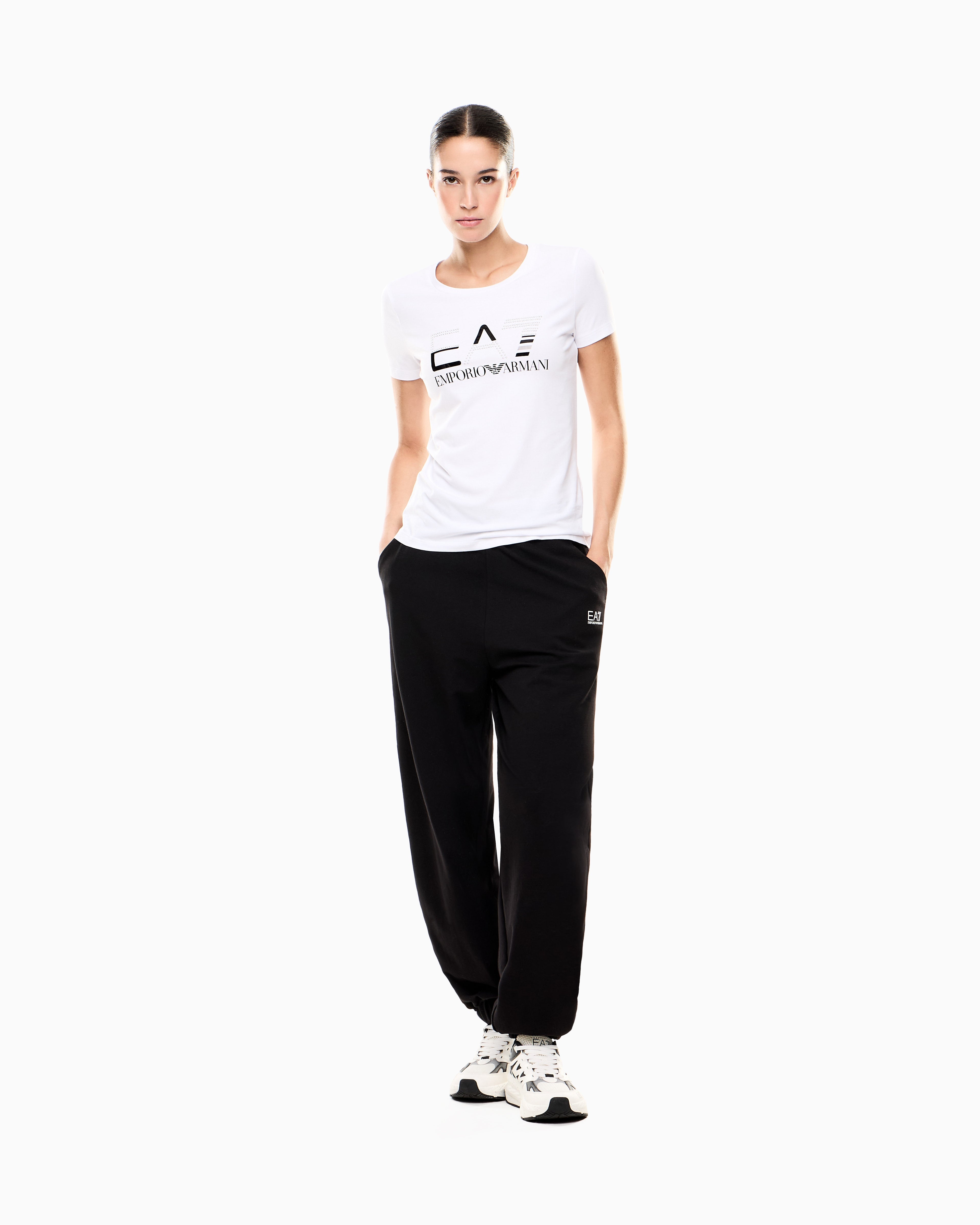 EA7 Logo Series stretch-jersey crew-neck T-shirt
