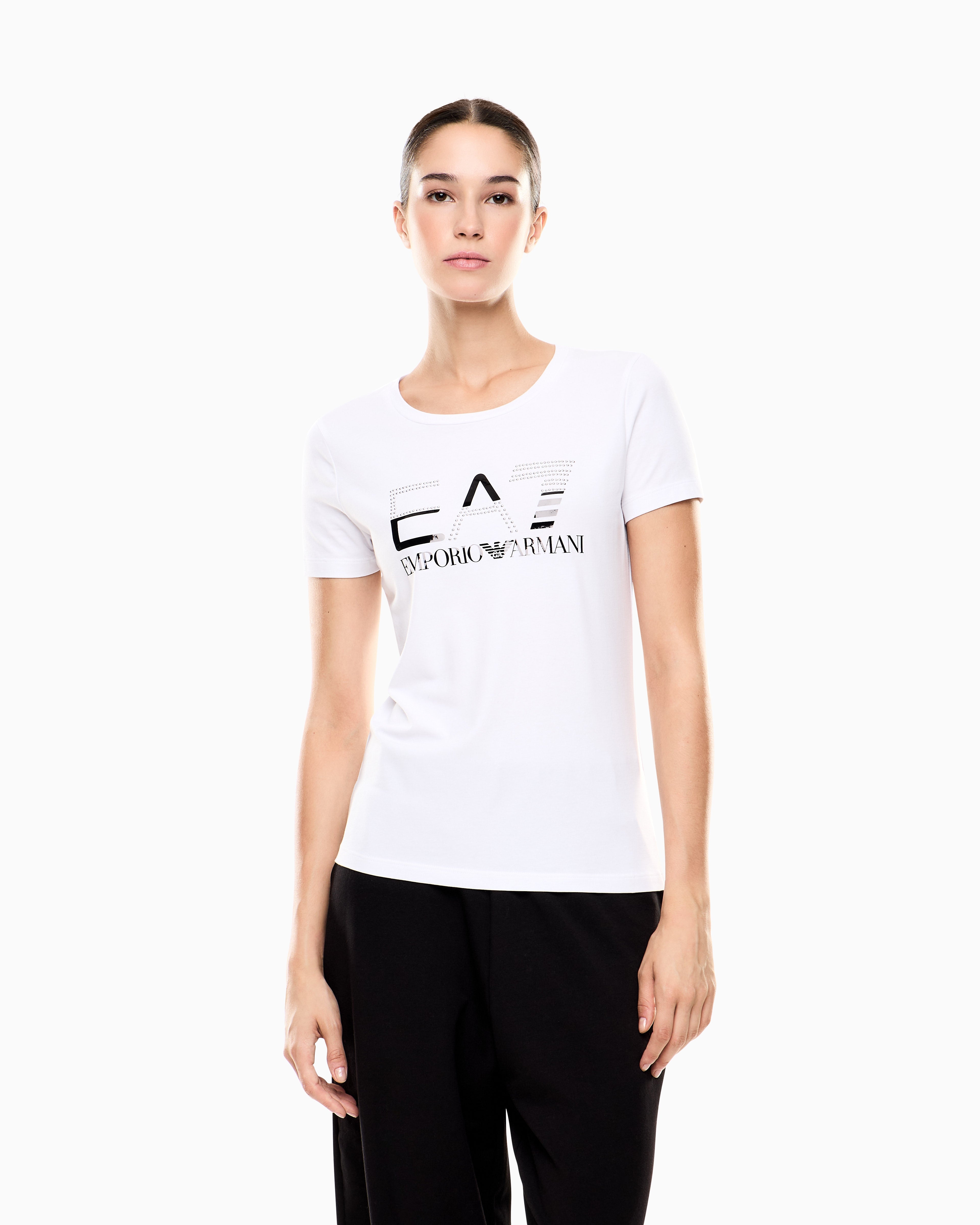 EA7 Logo Series stretch-jersey crew-neck T-shirt
