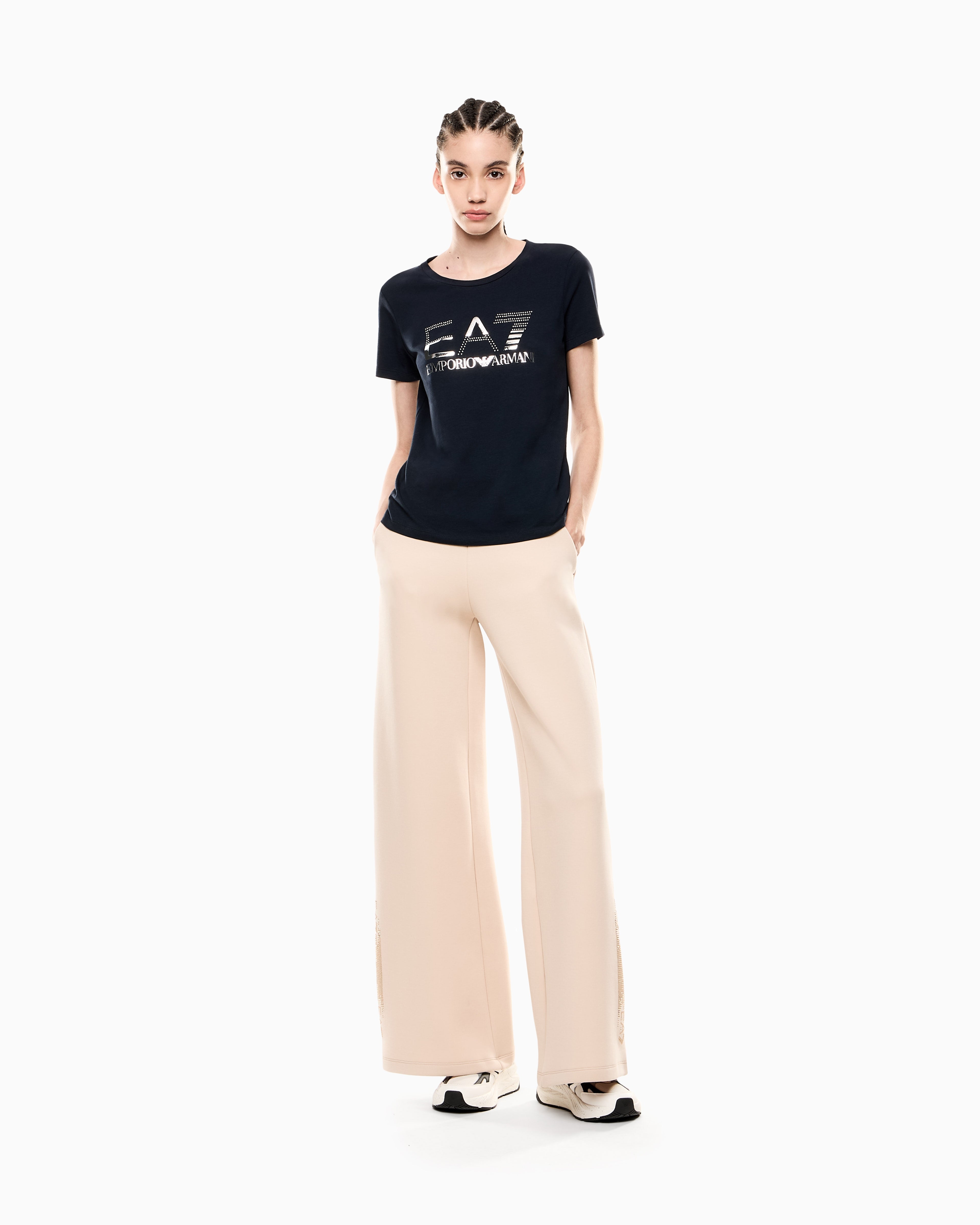 EA7 Logo Series stretch-jersey crew-neck T-shirt