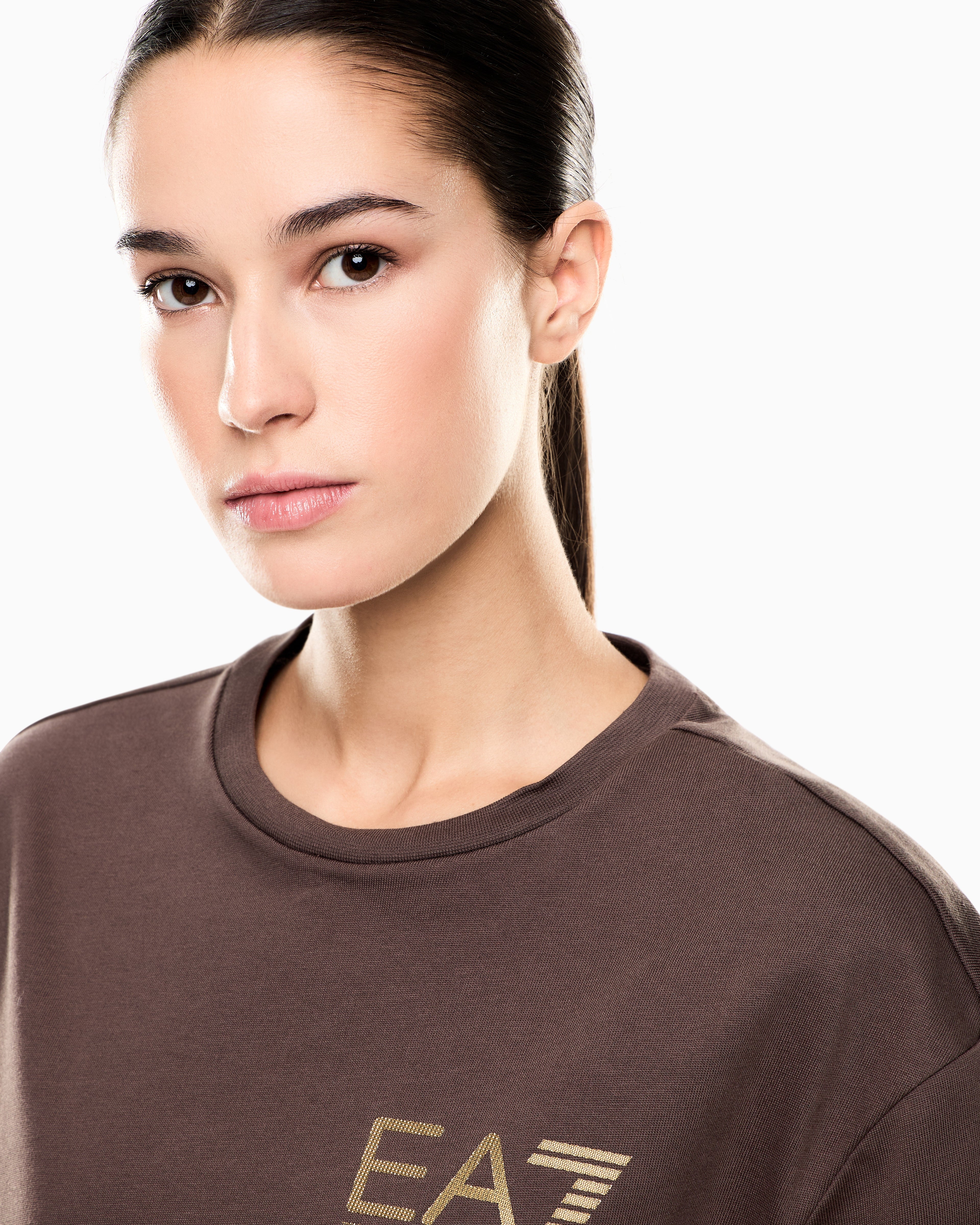 EA7 Logo Series cotton crew-neck T-shirt