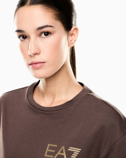 EA7 Logo Series cotton crew-neck T-shirt