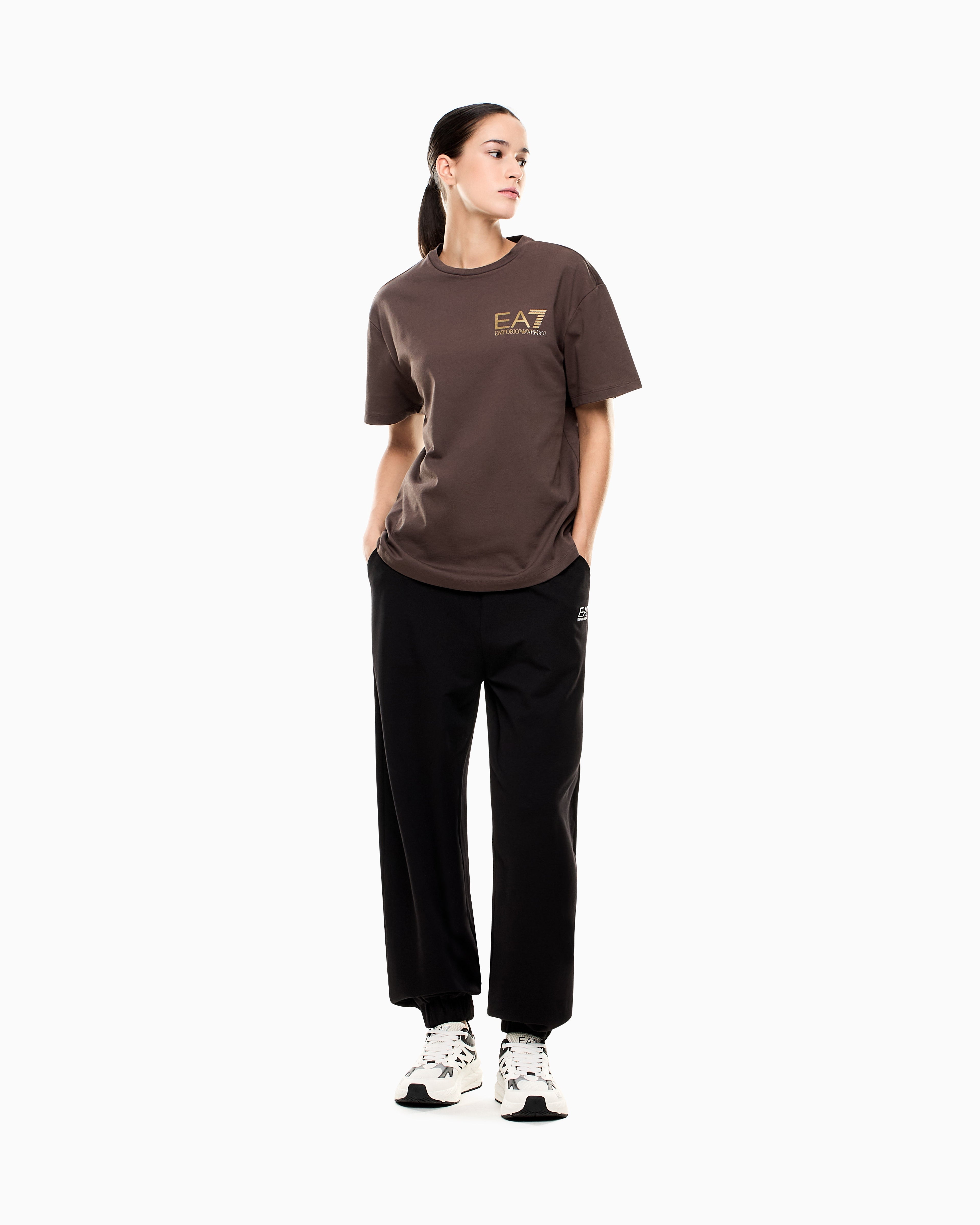 EA7 Logo Series cotton crew-neck T-shirt