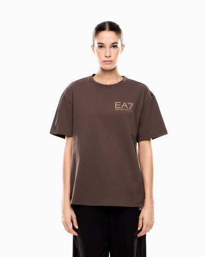 EA7 Logo Series cotton crew-neck T-shirt