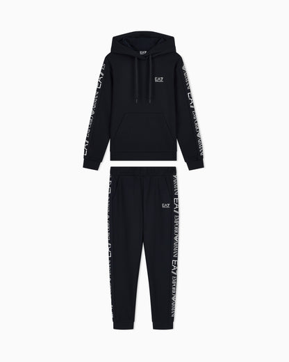 EA7 Cotton suit tracksuit with a hood and logo tape Tracksuit