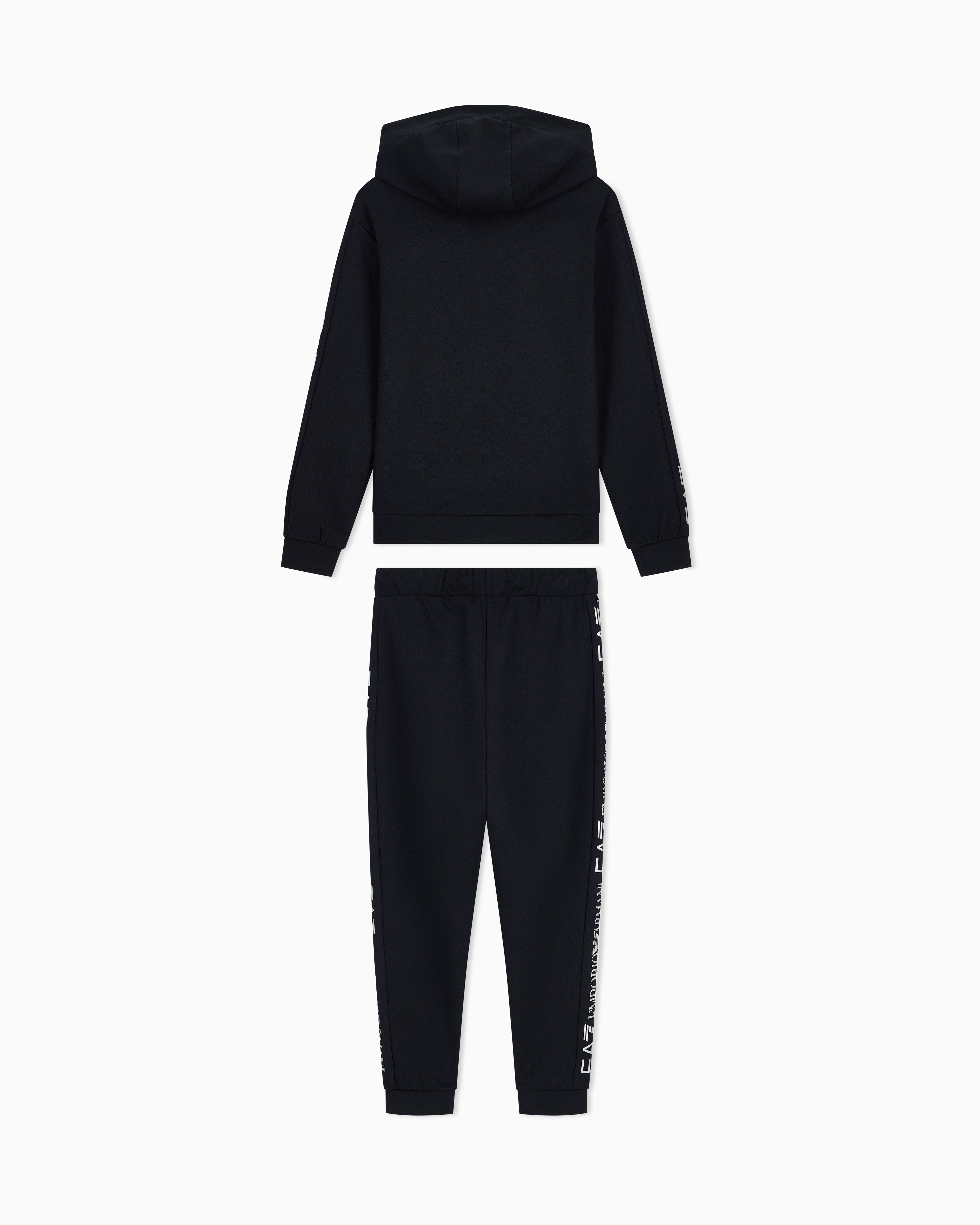 EA7 Cotton suit tracksuit with a hood and logo tape Tracksuit