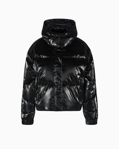 EA7 Shiny nylon hooded bomber jacket