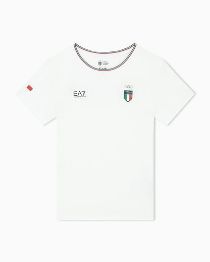 EA7 Italia short-sleeved, crew-neck T-shirt in stretch jersey