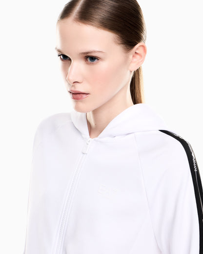 EA7 Logo Series cotton-jersey hooded sweatshirt