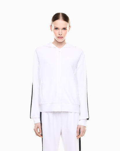 EA7 Logo Series cotton-jersey hooded sweatshirt
