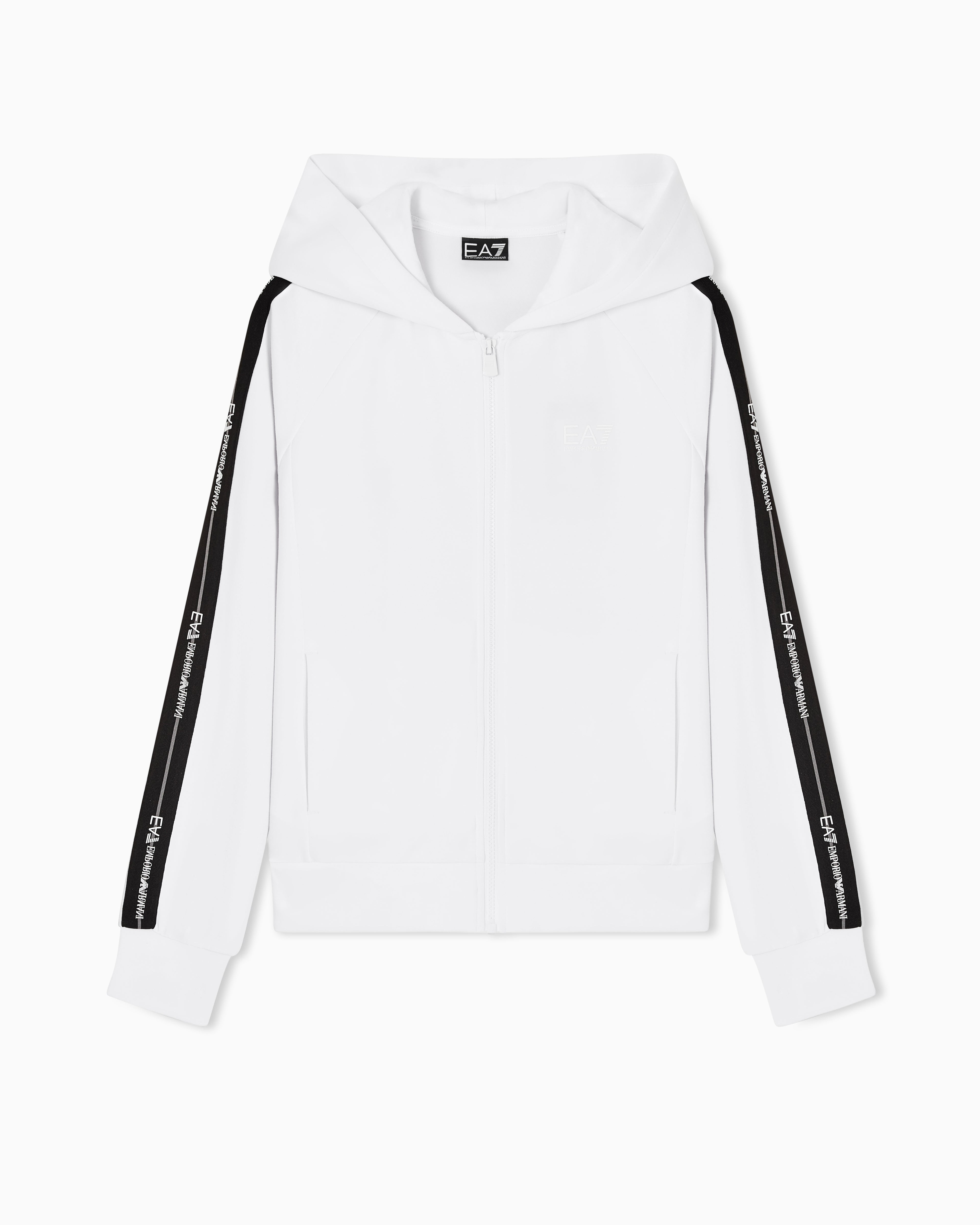 EA7 Logo Series cotton-jersey hooded sweatshirt