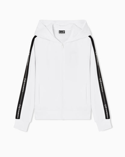 EA7 Logo Series cotton-jersey hooded sweatshirt