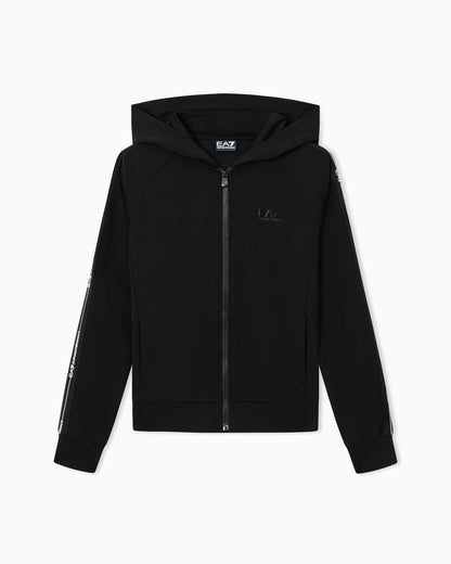 EA7 Logo Series cotton-jersey hooded sweatshirt