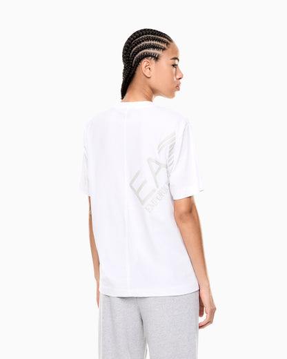EA7 Oversized Logo Series cotton jersey T-shirt with logo