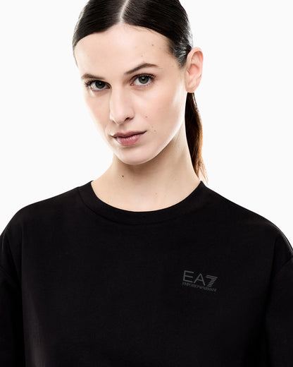 EA7 Oversized Logo Series cotton jersey T-shirt with logo