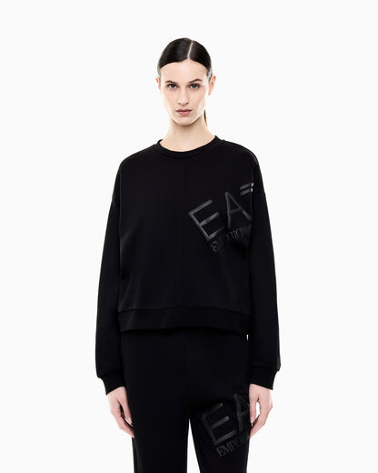 EA7 Logo Series cotton jersey sweatshirt