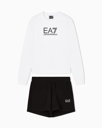 EA7 Stretch cotton-jersey T-shirt and shorts set