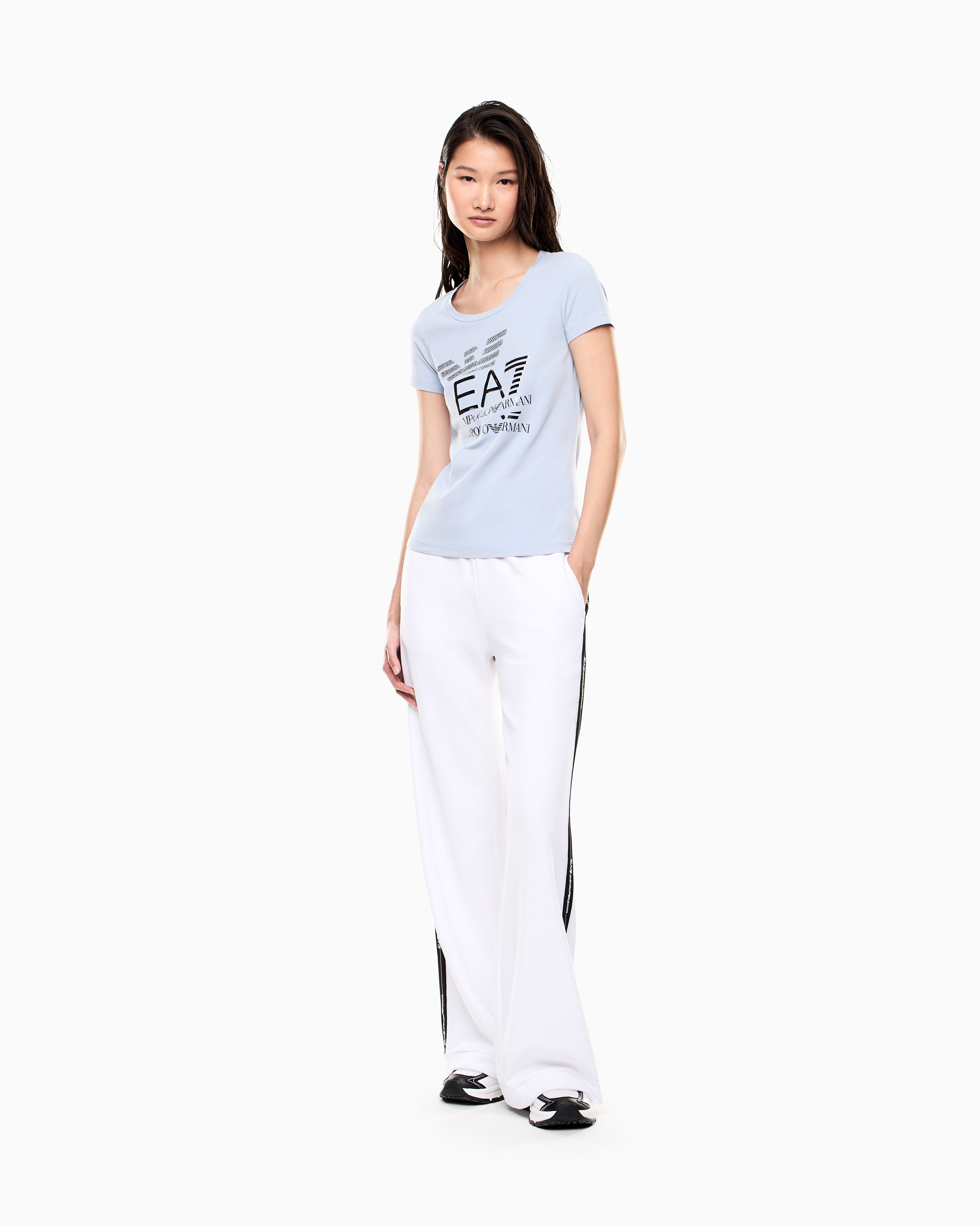 EA7 Logo Series stretch-jersey T-shirt