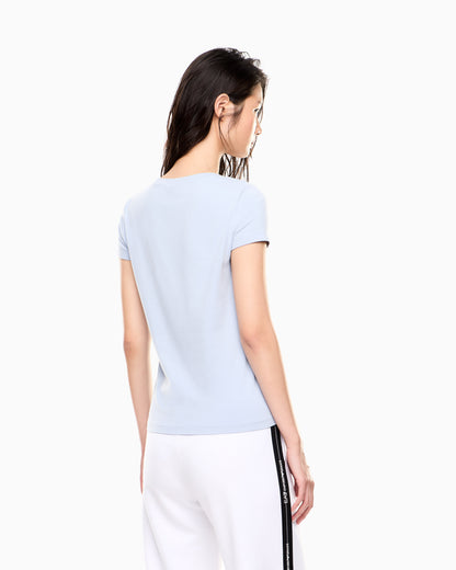 EA7 Logo Series stretch-jersey T-shirt
