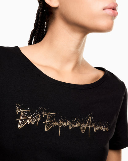 EA7 Logo Series stretch-jersey T-shirt with signature logo