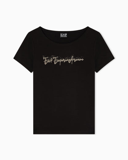 EA7 Logo Series stretch-jersey T-shirt with signature logo