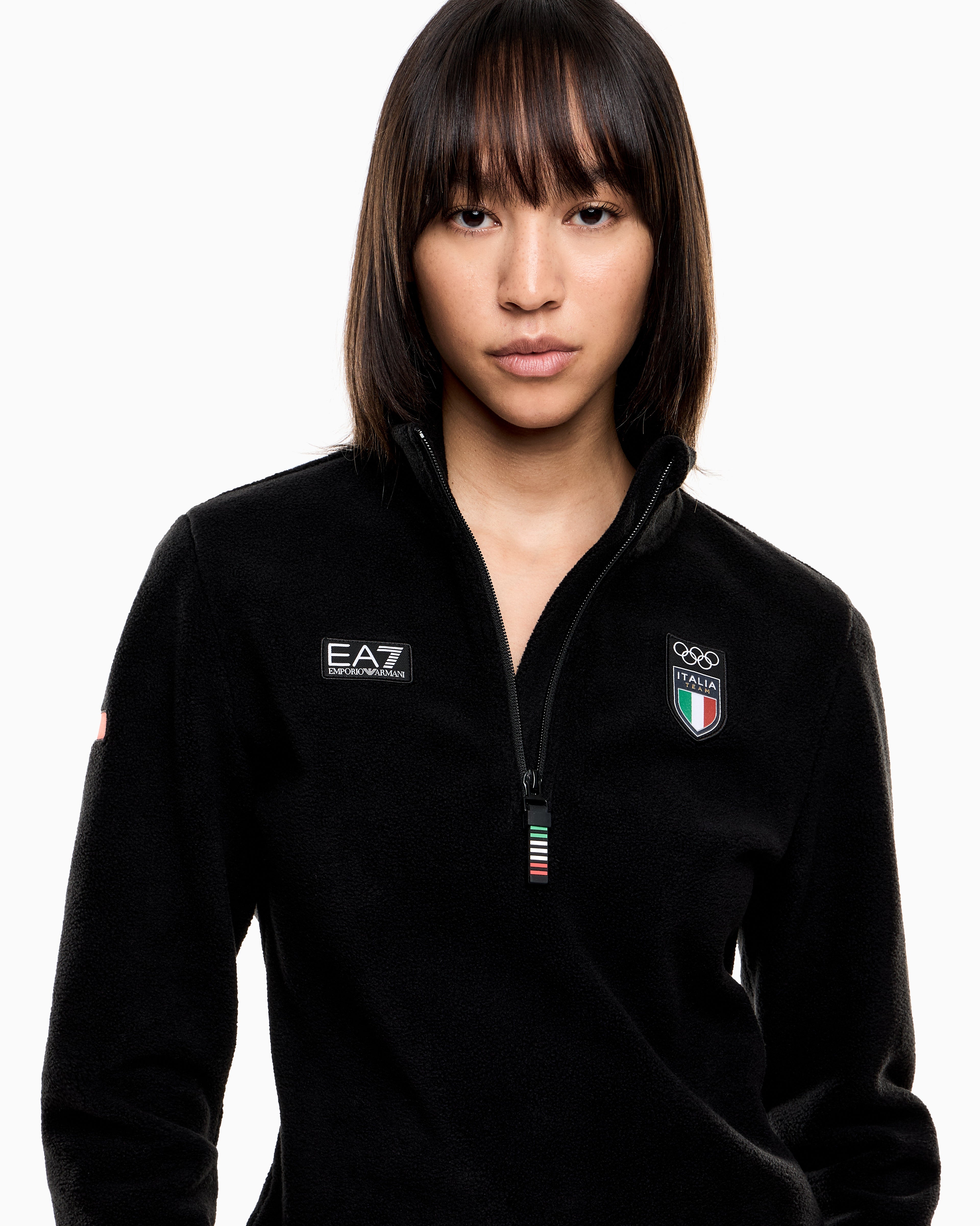 EA7 technical-fleece ski jacket in polar fleece