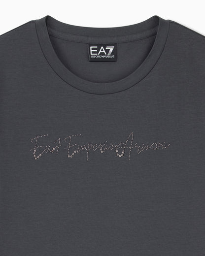 EA7 Slim-fit t-shirt Logo Series in cotton jersey with studs