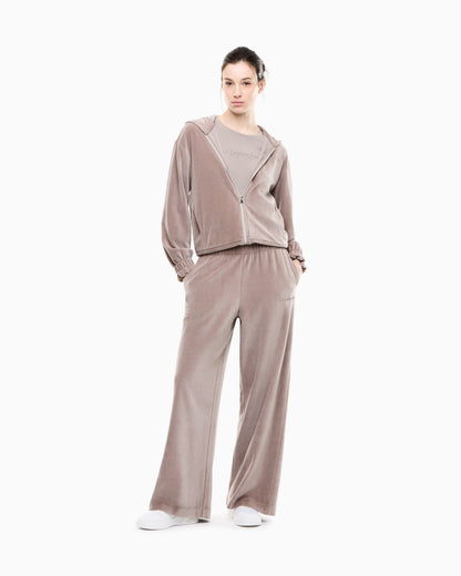 EA7 Regular fit full-zip hoodie Athletic Velour in cotton